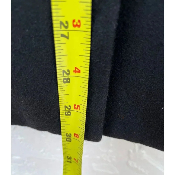 Versace Womens Long Sleeve Ruffle Collar Wool Peacoat Jacket Black Sz M - Picture 6 of 12